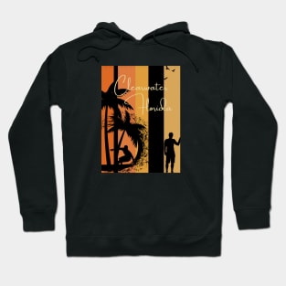 Clearwater Florida palm tree surfer design Hoodie
